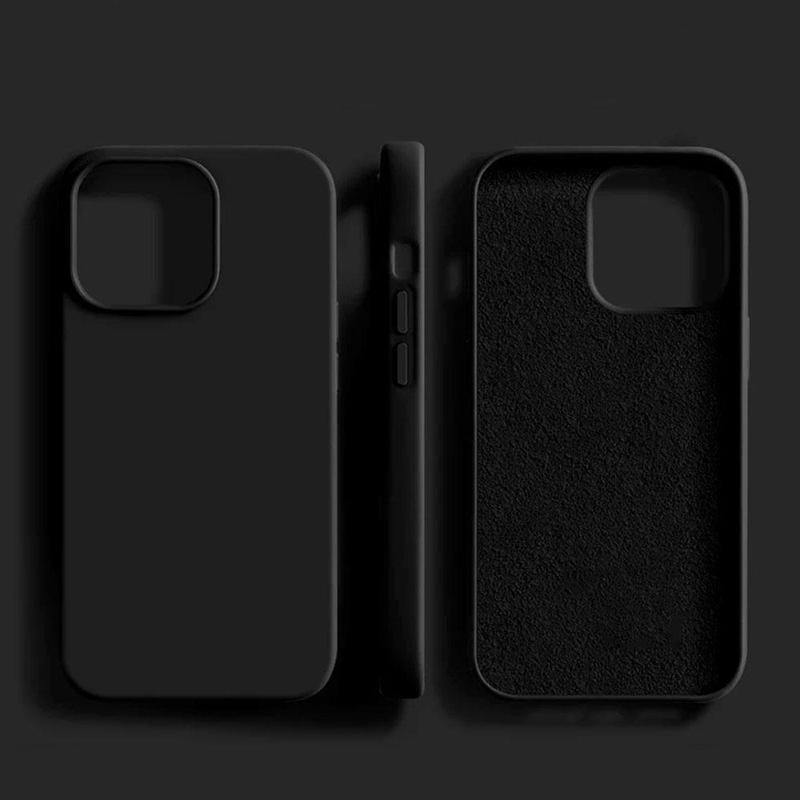 Minimalist Solid Color Silicone Phone Case, 1 Count Shockproof Phone Protective Cover, Phone Accessories Compatible with iPhone 11 13 14 15 Pro Max 16 Series