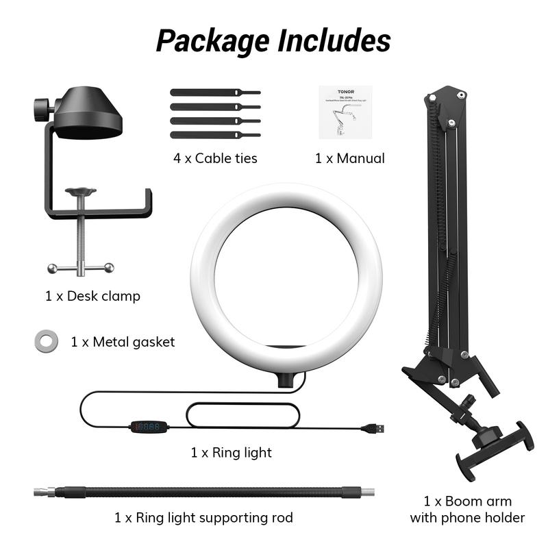 TONOR Overhead Ring Light Kit, 10