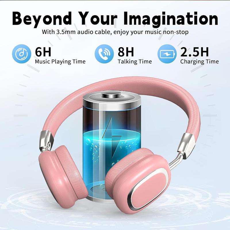 Wireless Headphones with Built-in Microphone, Electronic Audio Earbuds Wireless Noise Cancellation Headphones for Fall, Foldable Gaming Headset for Phones, Computers, MP3, Fun Summer Gift, Wireless Earbuds