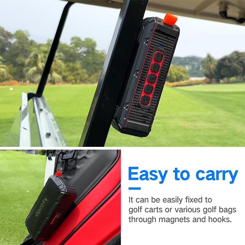 Dprofy Pro Portable Magnetic Bluetooth Golf Speaker Wireless Waterproof Magnetic Golf Speakers For Golf Cart 24Hour Battery Golf Accessories Golf Gifts(TWS & SD Card function)