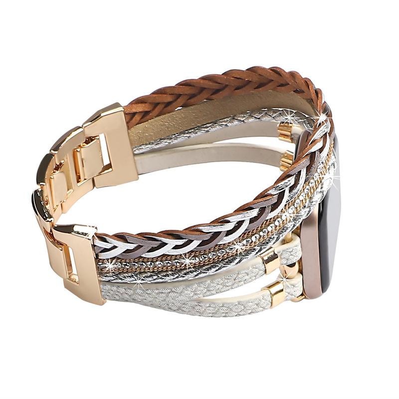 Vintage Braided Pattern Watch Band, 1 Count Adjustable Apple Watch Band, Chic Fashion Watch Band For Women & Men for iWatch Strap Series 9 8 7 6 5 4 3 2 1 SE Ultra 2, Wearable Accessories