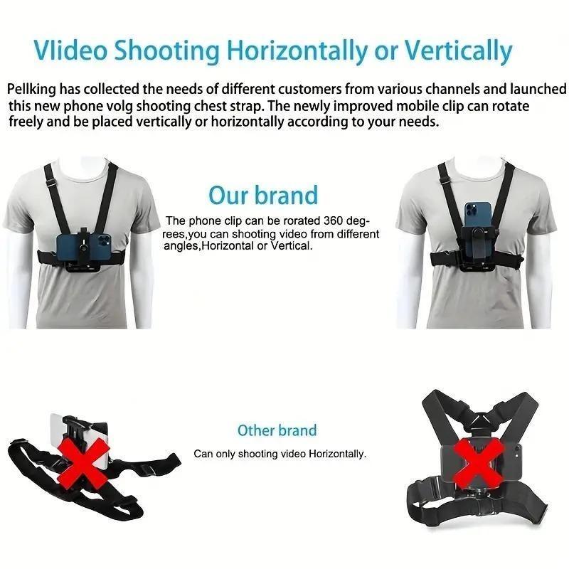 Black friday Mobile Phone Chest Mount Harness Strap Holder Cell Phone Clip Action Camera POV for Samsung iPhone Plus etc