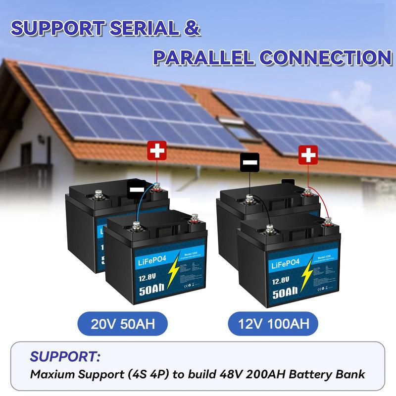 KUNLUN 12V 50Ah LiFePO4 Deep Cycle Rechargeable Lithium Battery, Over 4000 Life Cycles, Built-in BMS, Backup Power Perfect for RV, Camper, Van, Marine, Off-Grid Home Energy Storage-Core Series,Trolling motor, Maintenance-Free Accessories Batteries