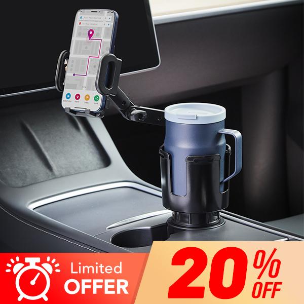 Cup Holder Phone Mount for Car,Upgraded 2 in 1 Car Cup Phone Holder Expander with Adjustable Base,360 Degree Rotation, Cup Phone Holder for Car Compatible iPhone,Samsung & All Smartphones