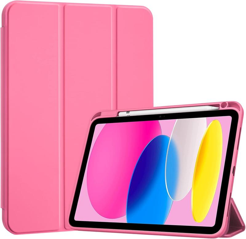 for iPad 10th Generation Case with Pencil Holder, iPad Case 10th Gen (2022 Model) 10.9 Inch iPad 10 Case, 10th Gen iPad Cases Cover with Pen Holder for iPad 10th Generation -Pink