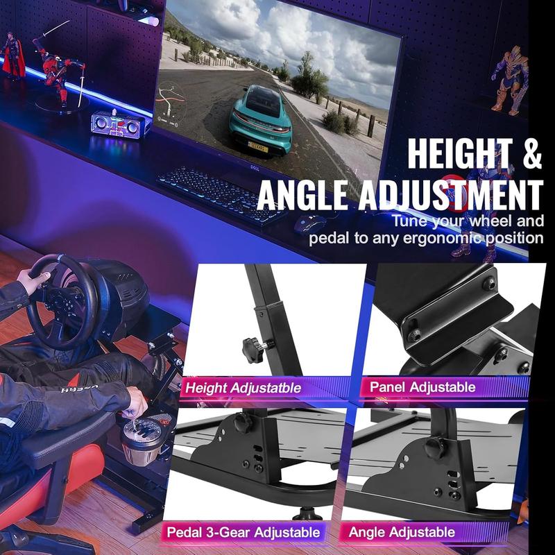 Racing Steering Wheel Stand Shifter Mount fit for Mainstream Brands Gaming Wheel Stand Wheel Pedals NOT Included Racing Wheel Stand