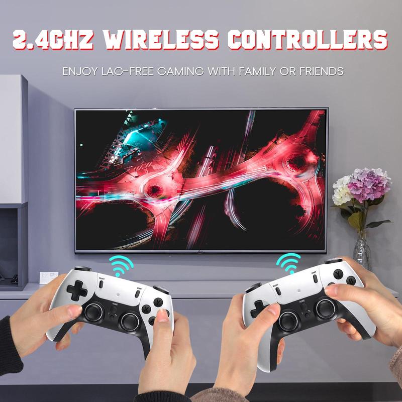 Retro Gaming Stick 23+ Consola de Juegos 4K Sistema de Salida HDMI, Plug and Play Consola de Juegos con Tarjeta TF de 64GB, Mando Inalámbrico de Atletismo Dual - Regalo para Jugadores de Todas las Edades Accesorios para Consolas de Juegos