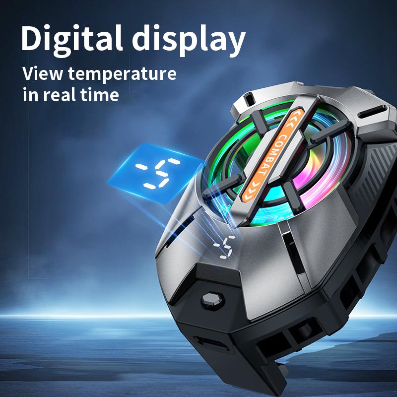 JOYYE Phone Cooler, Portable Lightweight Cooling Fan, LED Display Radiator, Fast cooling, low noise, smooth, Games, Live, USB Compatible Mobile Mobile