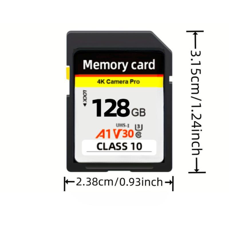 SD Card, 1 Count High Speed Memory Card, Universal Class 10 3D 4K V30 Video High Speed Capacity UHS-I SD Card For Camera, Camera Accessories