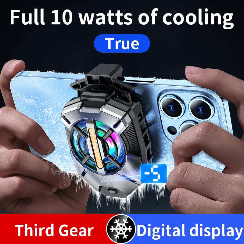 JOYYE Phone Cooler, Portable Lightweight Cooling Fan, LED Display Radiator, Fast cooling, low noise, smooth, Games, Live, USB Compatible Mobile Mobile