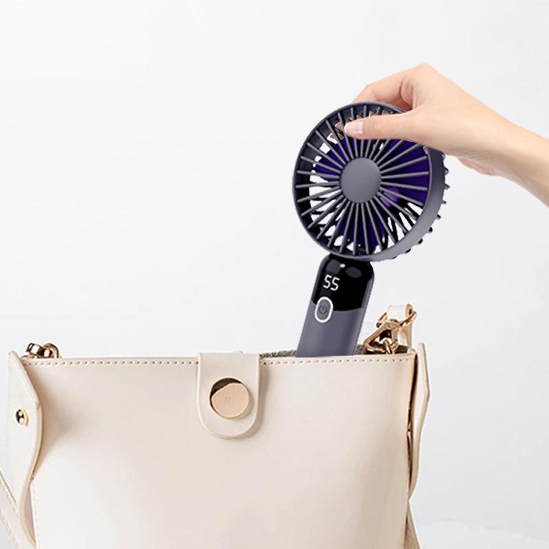 Portable Fan for Summer Outdoor Sports, Handheld Cooling Fan for Summer, Portable Fans for Summer, Mini Fan with Digital Display, Cooling Fan, Universal Household Fan for Indoor Outdoor Use, Summer Travel Supplies, Summer Essentials