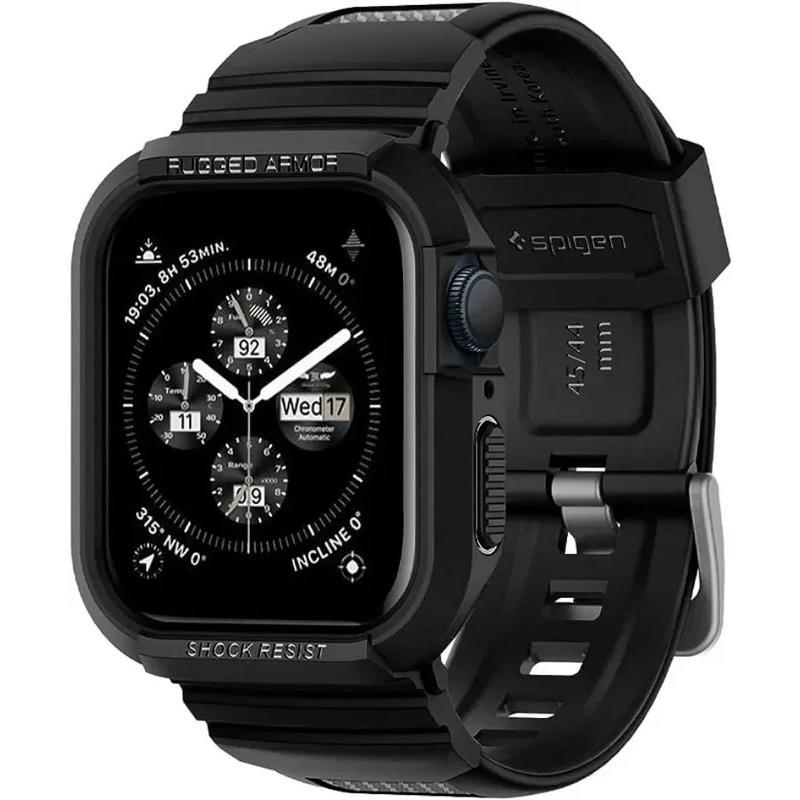 Rugged Armor Pro Designed for Apple Watch Ultra 2 49mm Rubber Case with Band Series 9 8 SE2 7 6 SE 5 4 45 44mm 41mm 40mm Correa