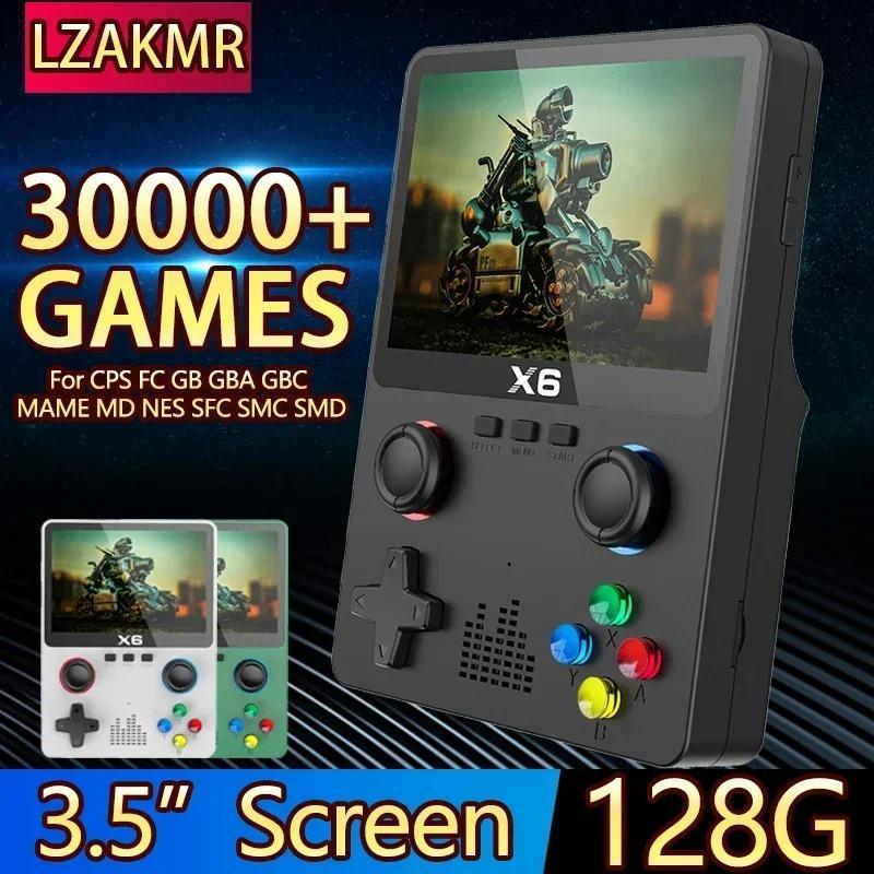 Ultimate Experience NEW X6 konsol Classic Arcade 11 emulator 3.5-inch IPS screen handheld game console with dual joystick 11 emulator GBA children's gift electronic portable retro handheld game console IPS HD 32G over 10000 game 3D Card Chip Protection