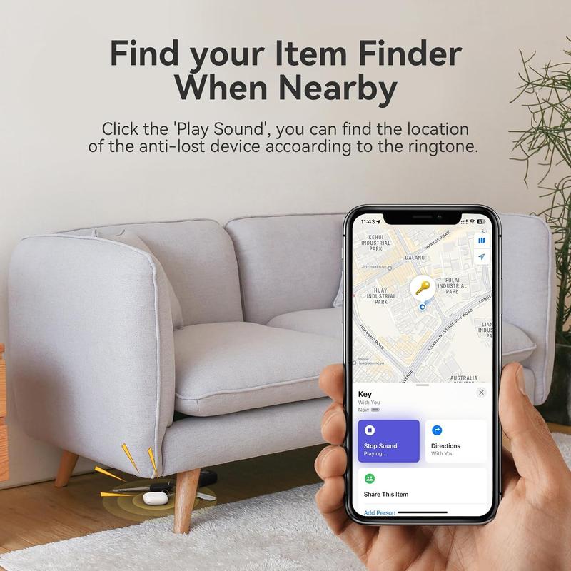 Key Finder, Wallet Tracker Works with Apple Find My (iOS only), Replaceable Battery, Water-Resistant, Bluetooth Item Finder for Bags, Luggage, Pets & Backpack bluetooth keyfinder airtag