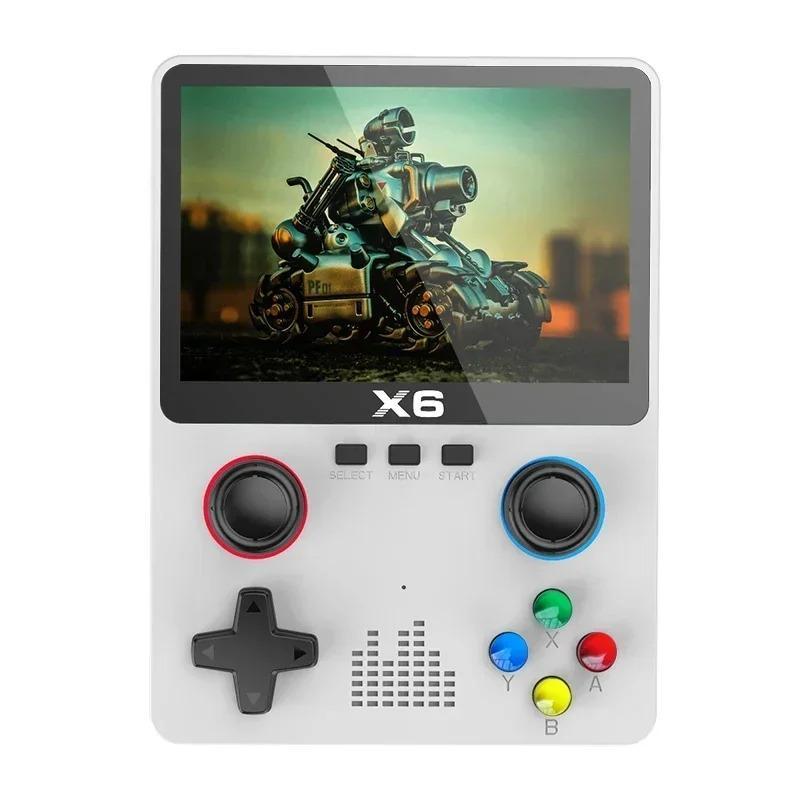 Ultimate Experience NEW X6 konsol Classic Arcade 11 emulator 3.5-inch IPS screen handheld game console with dual joystick 11 emulator GBA children's gift electronic portable retro handheld game console IPS HD 32G over 10000 game 3D Card Chip Protection