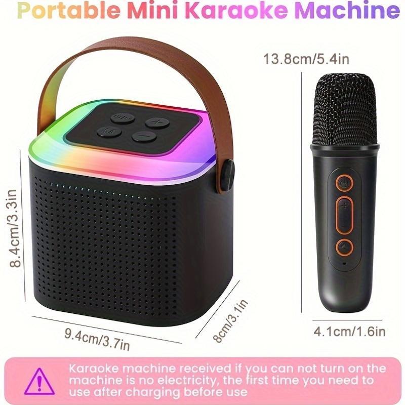 Portable Wireless Speaker with Microphone, Rechargeable Wireless Speaker with LED Light, Portable Karaoke, Outdoor Speaker for Home, Party, Camping