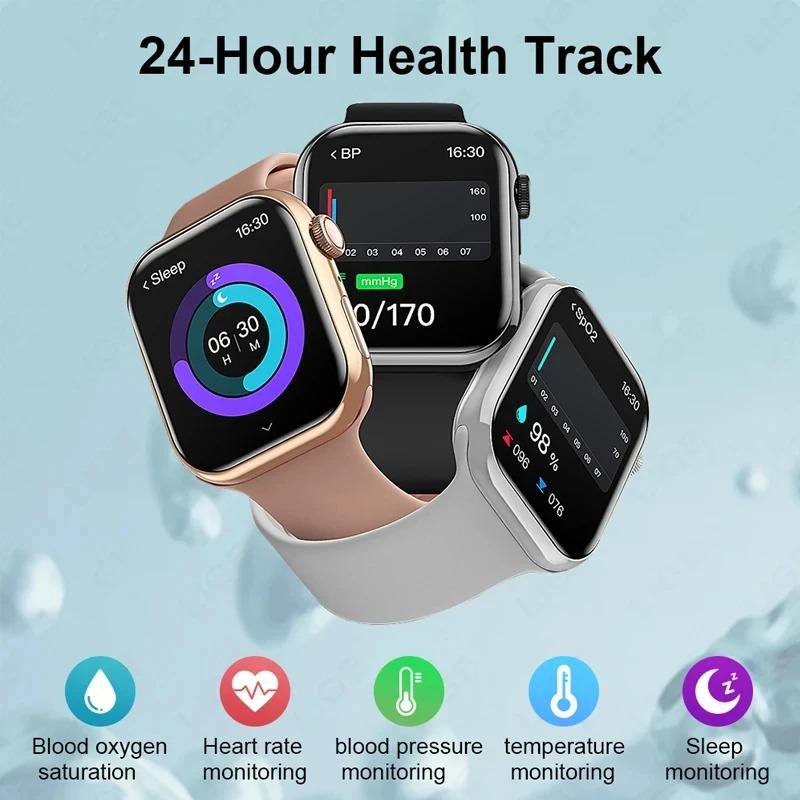 2024 Watch 10 Smart Watch Men Body Temperature BT Call NFC Always on Display GPS Sport Watch Women Smartwatch For Apple Android