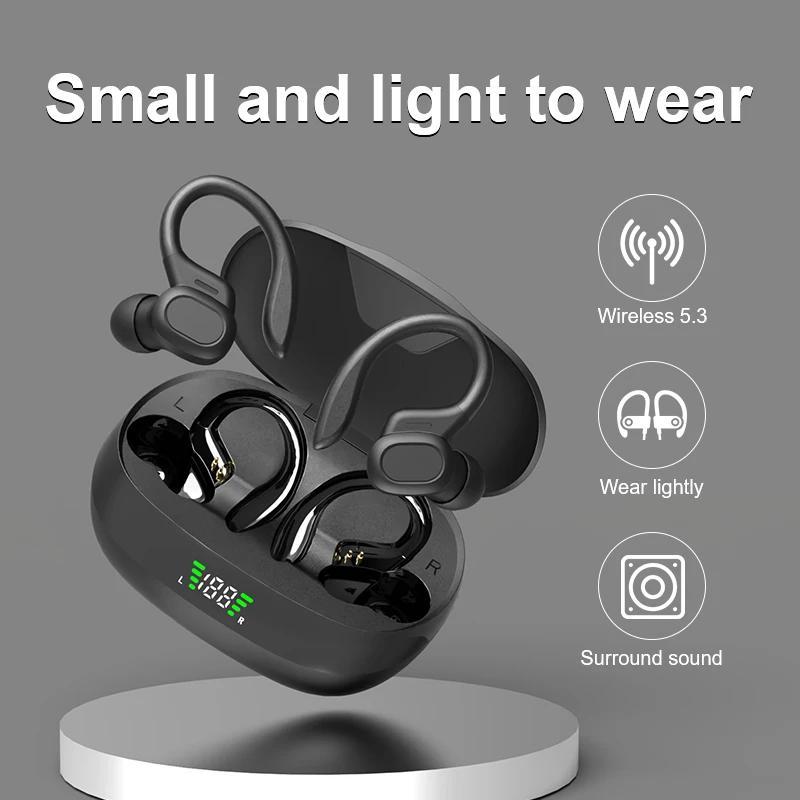 Wireless Earphone, In-ear Design Earbuds with Digital Display Charging Case, 9D HiFi Stereo Sound Waterproof Headphone for Sports Gaming