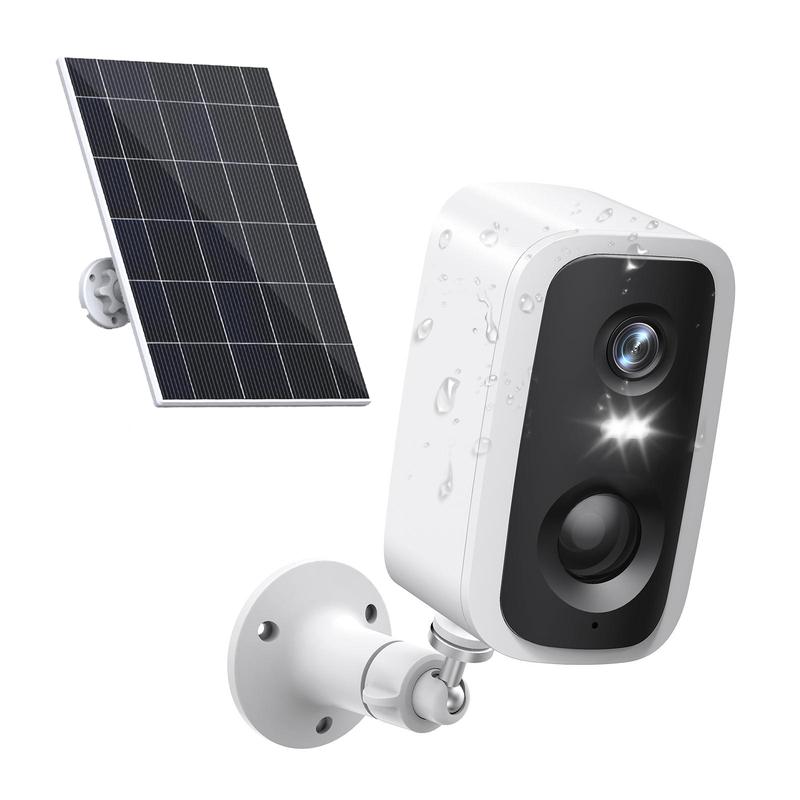 Solar Security Cameras, Solar Panel, for Home Security SystemNight Vision, 2-Way-Talk, Cloud Storage & IP65Weather proof. Solar panels paired with security cameras provide unlimited battery life Wireless surveillance cameras smart camera security camera