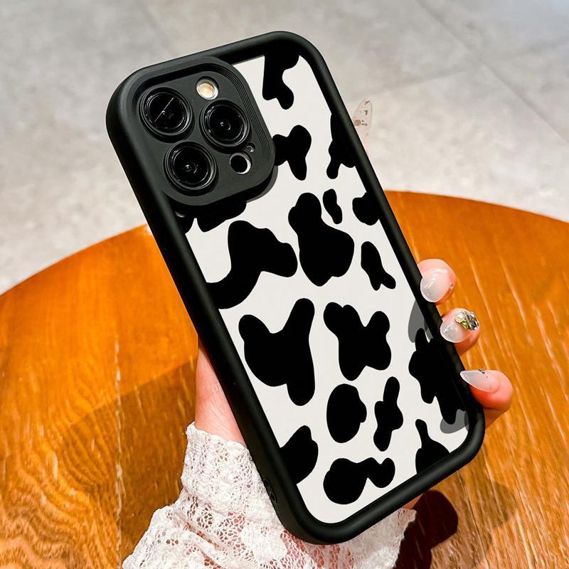 Cow Print Pattern Phone Case, TPU Decorative Phone Protector Cover, Phone Accessories Compatible with iPhone 11 12 13 14 15 16 Pro Max