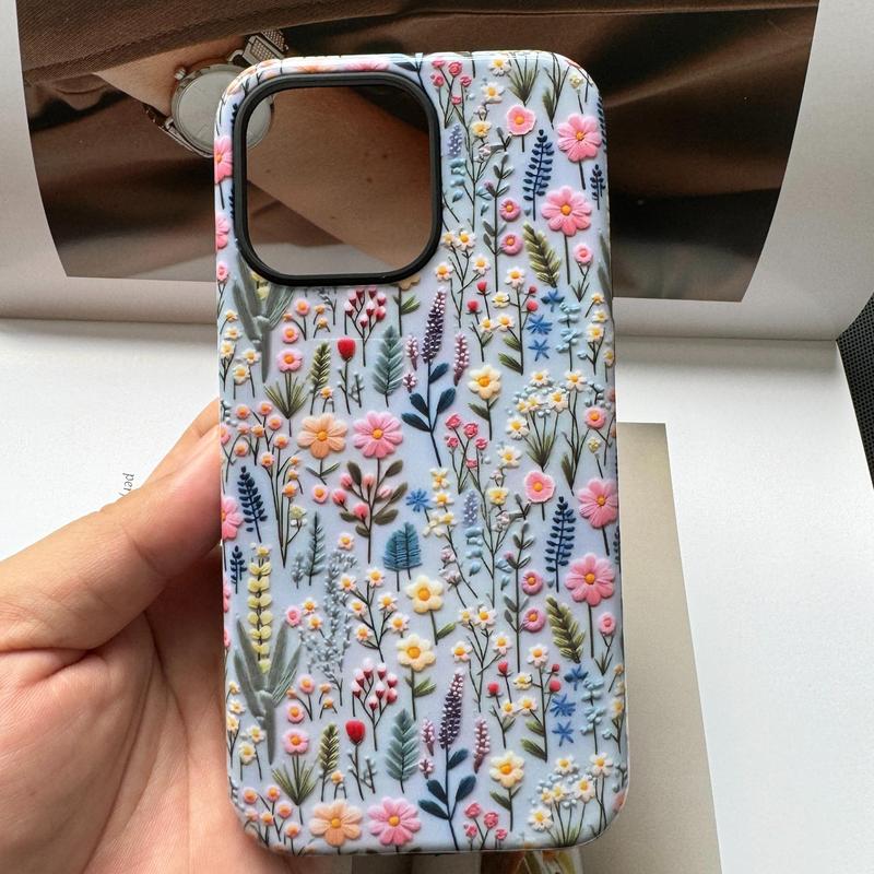 Fall Floral Pattern Phone Case, 1 Count Anti-fall Decorative Phone Protector Cover, Unique Phone Cases, Phone Accessory for iPhone 11 Cases iPhone 12 Cases iPhone 13 Cases iPhone 14 Pro Max Case iPhone 15 Pro Max Case, Fall Decor