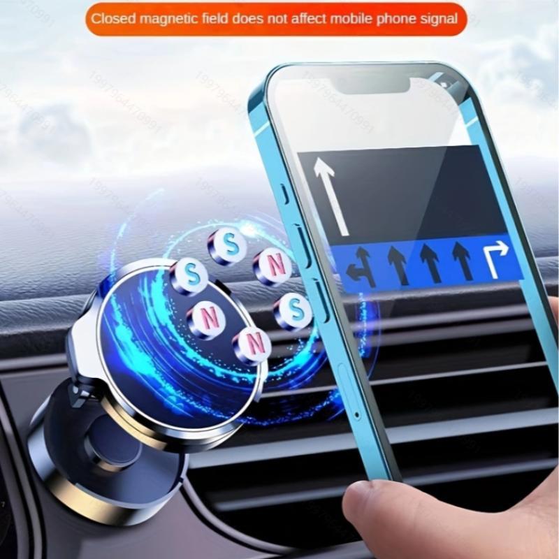 Magnetic Car Phone Holder, 360 Degree Rotatable Car Phone Holder, Foldable Car Navigation Bracket, Universal Car Interior Accessories