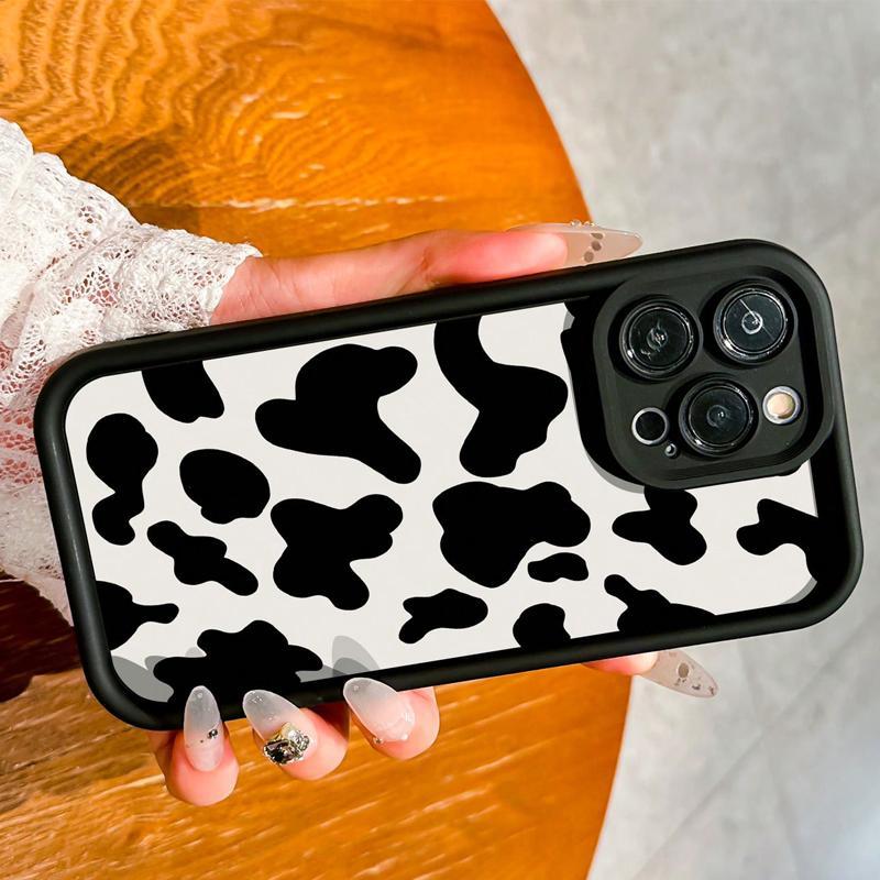 Cow Print Pattern Phone Case, TPU Decorative Phone Protector Cover, Phone Accessories Compatible with iPhone 11 12 13 14 15 16 Pro Max