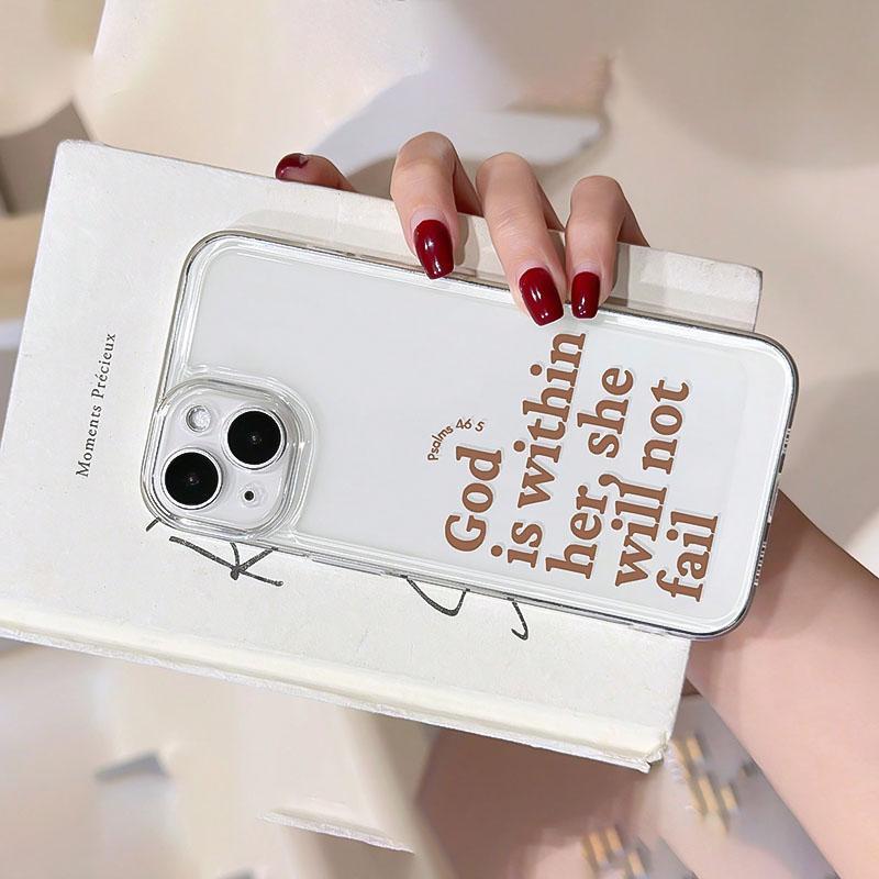 Religious Slogan Letter Pattern Phone Case, Anti-drop Phone Protective Cover, Phone Accessory Compatible with iPhone 16 15 14 13 12 11 Plus Pro Pro Max