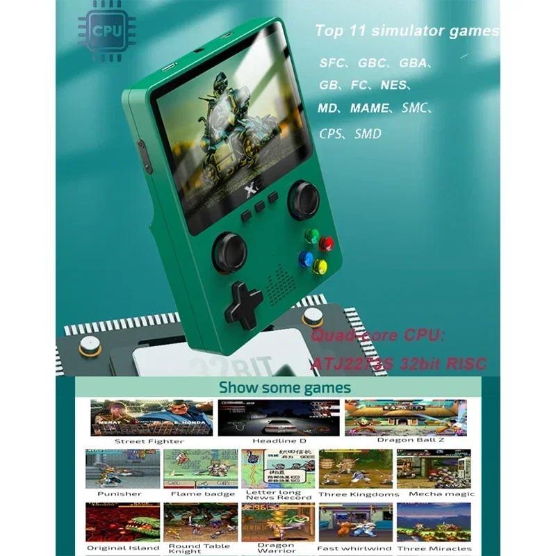 Ultimate Experience NEW X6 konsol Classic Arcade 11 emulator 3.5-inch IPS screen handheld game console with dual joystick 11 emulator GBA children's gift electronic portable retro handheld game console IPS HD 32G over 10000 game 3D Card Chip Protection