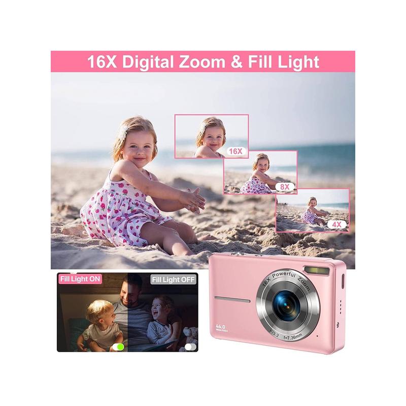 Fall FHD 1080P Digital Cameras with SD Card, 16X Digital Zoom Camera, Compact Camera Point and Shoot Digital Cameras Portable Point and Shoot Camera Digital for Gifts, Back To School Gifts, Boyfriend Gift