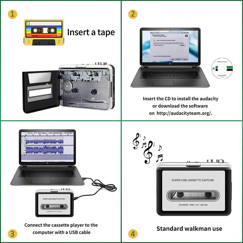 Digital Tape to MP3 Converter Recorder Portable New Technology Recording Audio Usb