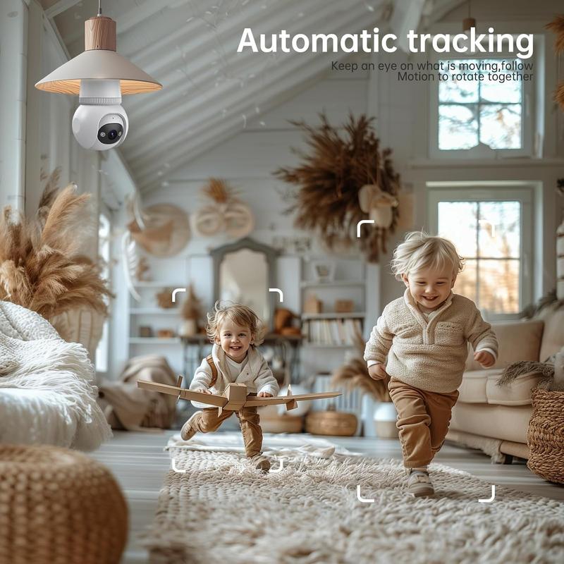 Owl 2K Light Bulb Wireless Outdoor Security Camera - AI Motion Detection, Full-Color Night Vision, Auto Tracking, Siren Alarm, 2.4G 5G Hz