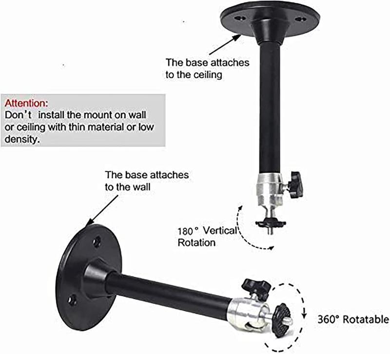 Mini Projector Mount Projector Ceiling Mount Black 7.9 in   20 cm 360 Adjustable Projector Wall Mounts Hanger Holder for LED LCD Video Projectors Camera Office Home School