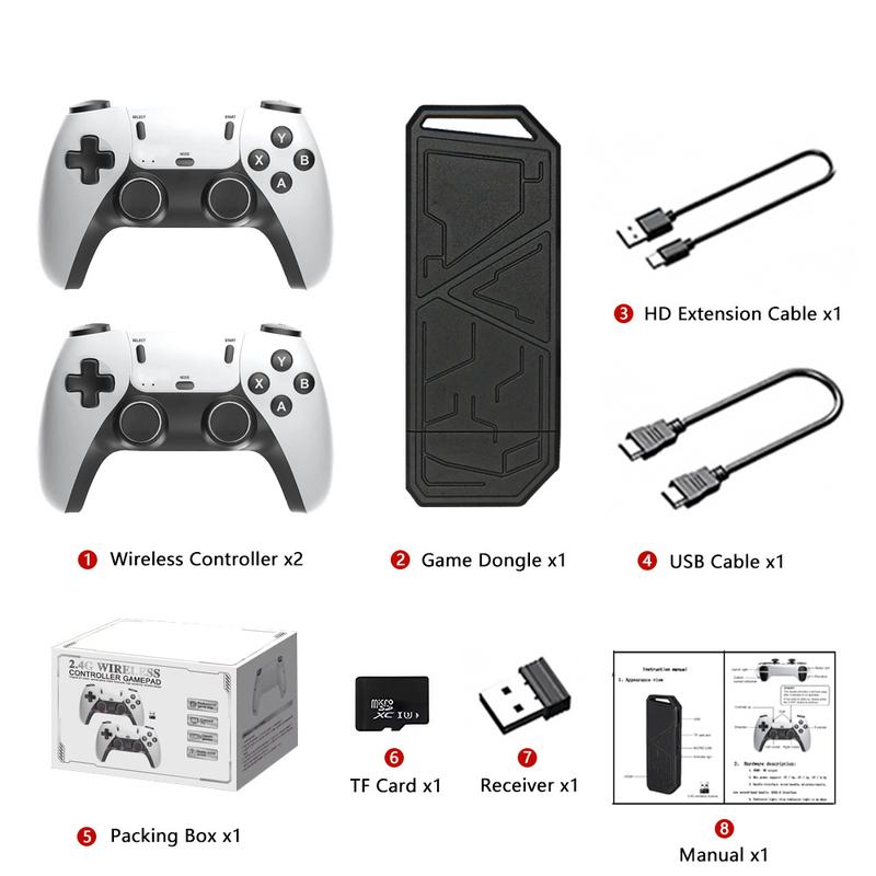 20000+ Games Retro Wireless Game H8Pro Stick Game starts with one click Multiple Emulators HD Output System, Plug and Play Video Game Consoles with 64GB TF Card, 2.4G Wireless Controllers - Ideal Gift for Gamers of All Ages