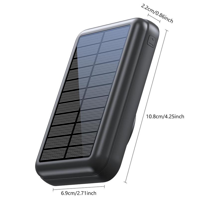 Solar Powered Power Bank, 1 Count Portable 10000mAh Fast Charging Power Bank with USB-C Input & Output, Compatible with iPhone 15 14 13 12 Pro Pro Max Series