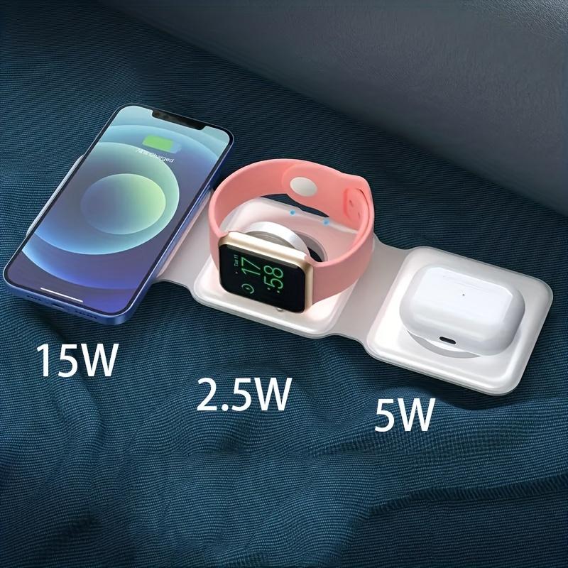 AwwPicks UCOMX Nano 3 in 1 Wireless Charger for iPhone, Not suitable for Android, Magnetic Foldable 3 in 1 Charging Station, Travel Charger for Multple Devices for iPhone 16 15 14 13 12, for AirPods 4 3 Pro, for iWatch, Christmas Gifts