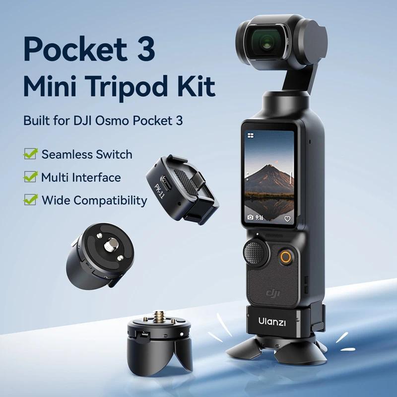 Ulanzi PK-08 PK-11 Arri Locating Base Mini Tripod Kit for DJI Osmo Pocket 3 Mount with 1 4