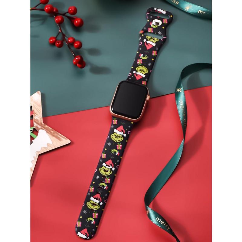 Watbro Christmas Watch Band Compatible with Apple Watch 38mm 40mm 41mm 42mm 44mm 45mm 49mm Women Men,Soft Silicone Cute Sport Strap Design for Apple Watch Ultra iWatch Series 8 7 6 5 4 3 2 1 SE Band Accessories Wearable