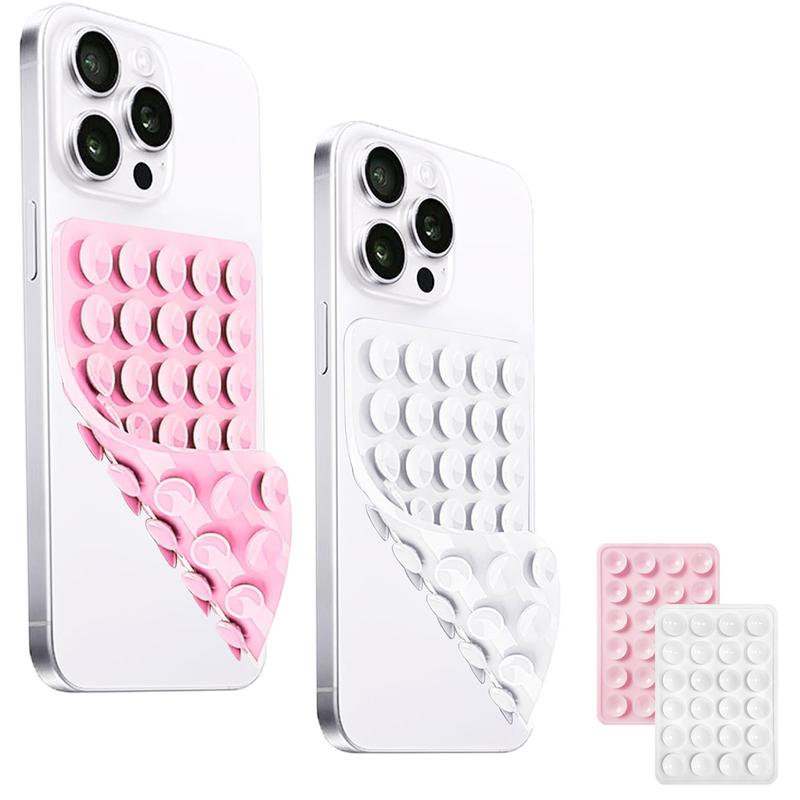 Silicone Suction Phone Case Mount, Non Slip Sticky Phone Grip for CellPhone, Silicon Adhesive Suction Cup Phone Mount, Strong Grip Holder for Selfies and Videos Available on iphone and Android