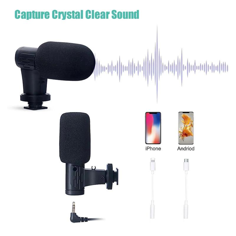 Smartphone Vlogging Kit for Iphone Android with Tripod Mini Microphone Starter Vlog Kit for Tiktok Live Stream Video Youtube BTFOOR