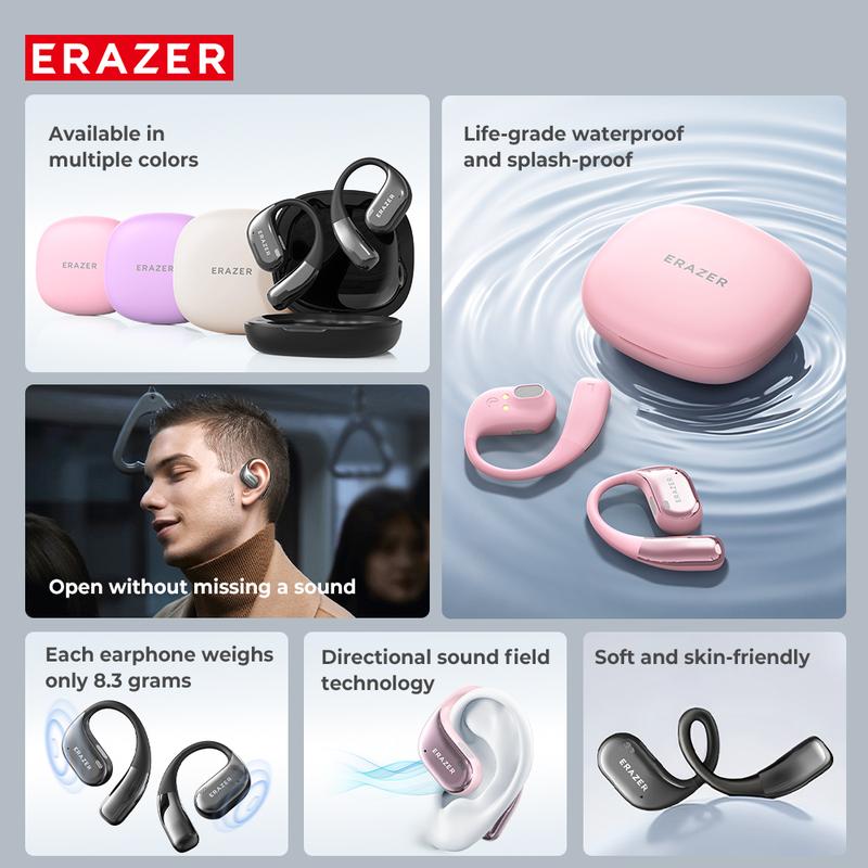 ERAZER X11 OWS AI Translation Wireless Bluetooth Earphones Support 135 Languages Real Time AI Translator Earbuds Support Playing Music Phone Calls Headphones & Meeting Summary Earbuds