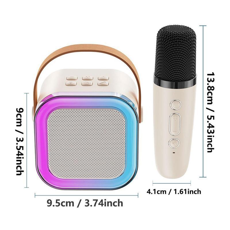 Portable Wireless Karaoke Speaker with Microphone, HIFI Stereo Subwoofer, RGB LED Lights, KTV Machine for Outdoor Travel, Sports, Home Entertainment, and Room Accessories