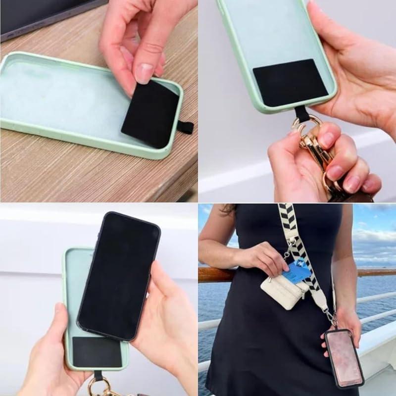 Phone Strap with Zippered Pouch, 2024 New Clip and Go Strap for Phone with Wallet Crossbody, Phone Strap with Wallet, Cross Body Phone String with Zipper Wallet Pouch, Phone Strap Crossbody (A)