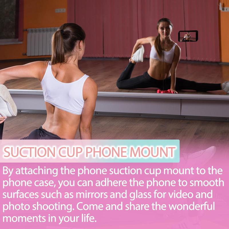 Silicone Suction Phone Case Mount, Non Slip Sticky Phone Grip for CellPhone, Silicon Adhesive Suction Cup Phone Mount, Strong Grip Holder for Selfies and Videos Available on iphone and Android