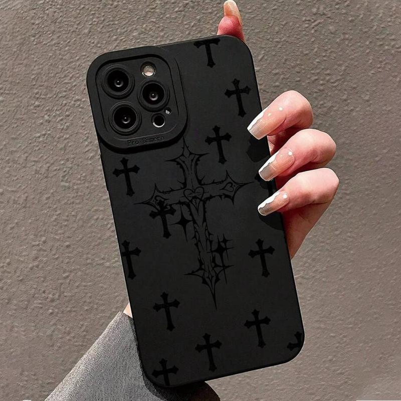 Cross Pattern Phone Case, Anti-fall Phone Protector Cover, Shockproof Phone Protective Case Compatible with iPhone 15 14 13 12 11 Series, Unique Phone Cases