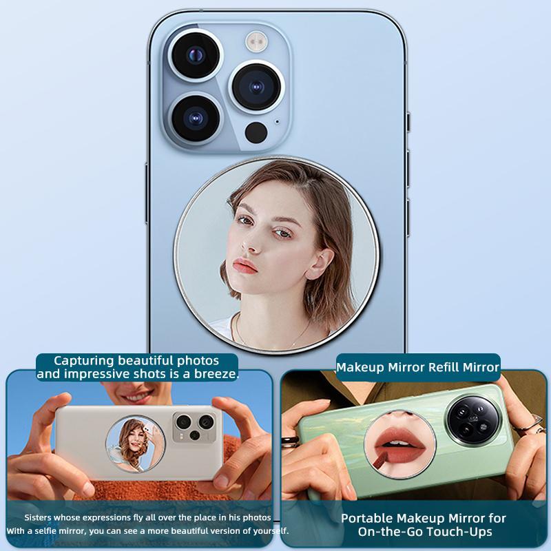 Magnetic Selfie Mirror, Portable Mini Selfie Mirror, Selfie Accessories Compatible with iPhone 16 & All Phones, Mobile Phone Accessories