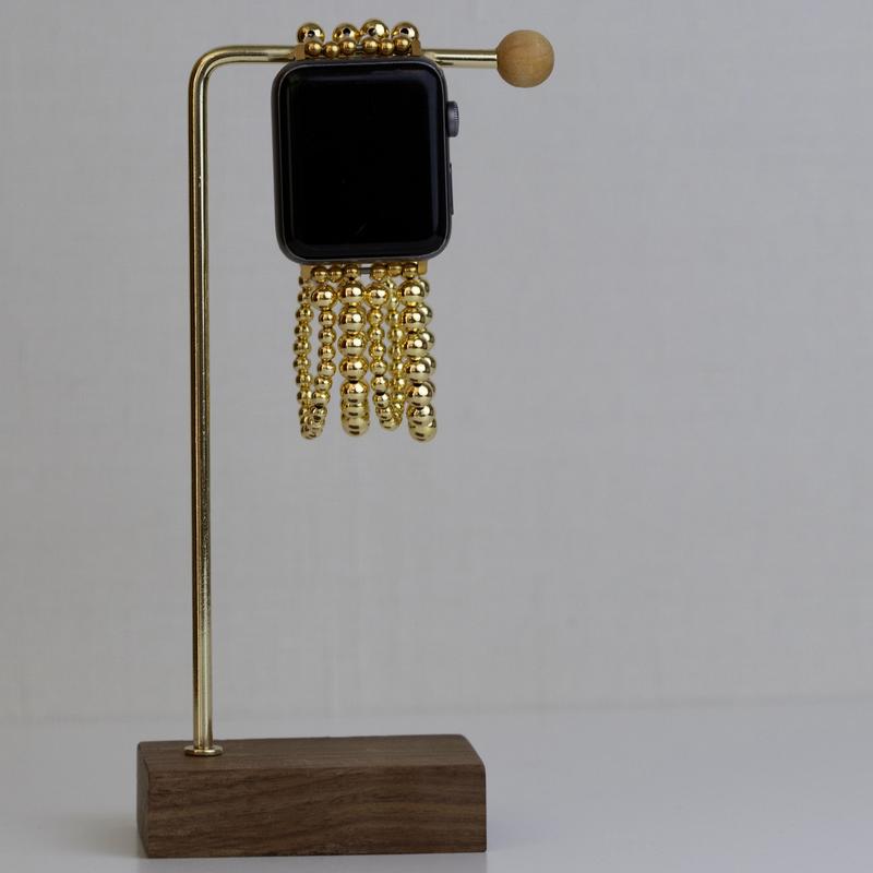 Golden Bead Apple Watch Band - Tarnish-Resistant, Waterproof | The Daily Monogram Accessories Wearable