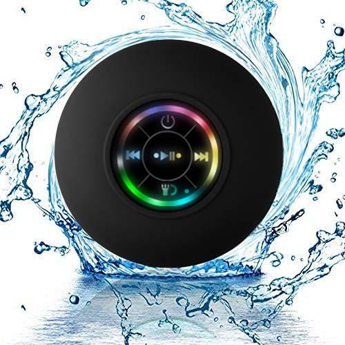 Bluetooth Shower Speakers, Mini Portable Wireless Speaker with Suction Cup, Waterproof Speaker with LED Light for Beach,2024 Christmas, Shower & Home