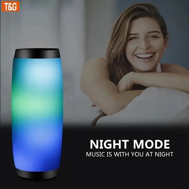 Portable Wireless Speaker With Colorful LED Light, Outdoor 3D Stereo Bass Luminous Speaker, TWS Stereo Subwoofer Rod Hands-Free Call FM TF Card U Disk, Connect Mobile Phone Tablet TV, wireless Portable Audio, Electronics Consumer Electronic,