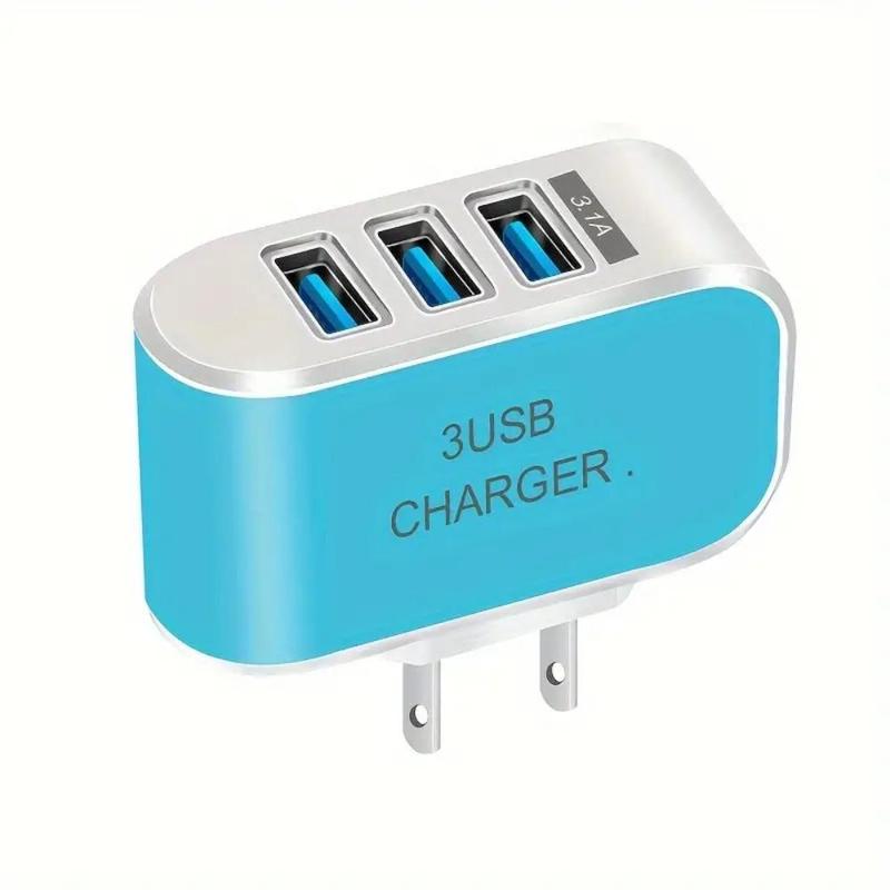 3.1A 3 USB Ports Mobile Phone Charger, Wall Charger Adapter with 3 USB Ports, Portable Travel Charger Adapter for iPhone iPad iPod, Mobile Phone Accessories